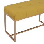 vidaXL Bancă, muștar, 80 cm, catifea vidaXL Bancă, muștar, 80 cm, catifea