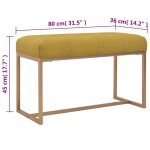 vidaXL Bancă, muștar, 80 cm, catifea vidaXL Bancă, muștar, 80 cm, catifea