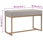 vidaXL Bancă, gri, 80 cm, catifea