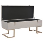vidaXL Banchetă cu un compartiment de depozitare gri 105 cm catifea