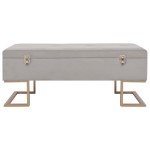 vidaXL Banchetă cu un compartiment de depozitare gri 105 cm catifea