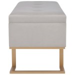 vidaXL Banchetă cu un compartiment de depozitare gri 105 cm catifea