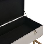 vidaXL Banchetă cu un compartiment de depozitare gri 105 cm catifea