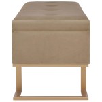vidaXL Banchetă cu un compartiment de depozitare bej 105 cm catifea