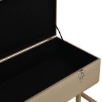 vidaXL Banchetă cu un compartiment de depozitare bej 105 cm catifea