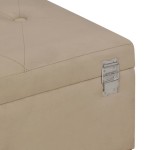 vidaXL Banchetă cu un compartiment de depozitare bej 105 cm catifea