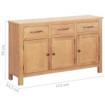 vidaXL Bufet Maro 112 x 33.5 x 70 cm Lemn de stejar masiv