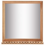 vidaXL Oglindă de baie, 60 x 12 x 62 cm, lemn masiv de nuc vidaXL Oglindă de baie, 60 x 12 x 62 cm, lemn masiv de nuc