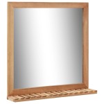 vidaXL Oglindă de baie, 60 x 12 x 62 cm, lemn masiv de nuc vidaXL Oglindă de baie, 60 x 12 x 62 cm, lemn masiv de nuc
