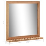 vidaXL Oglindă de baie, 60 x 12 x 62 cm, lemn masiv de nuc vidaXL Oglindă de baie, 60 x 12 x 62 cm, lemn masiv de nuc