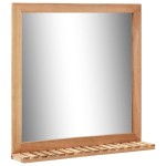 vidaXL Dulap de chiuvetă cu oglindă, lemn masiv de nuc vidaXL Dulap de chiuvetă cu oglindă, lemn masiv de nuc