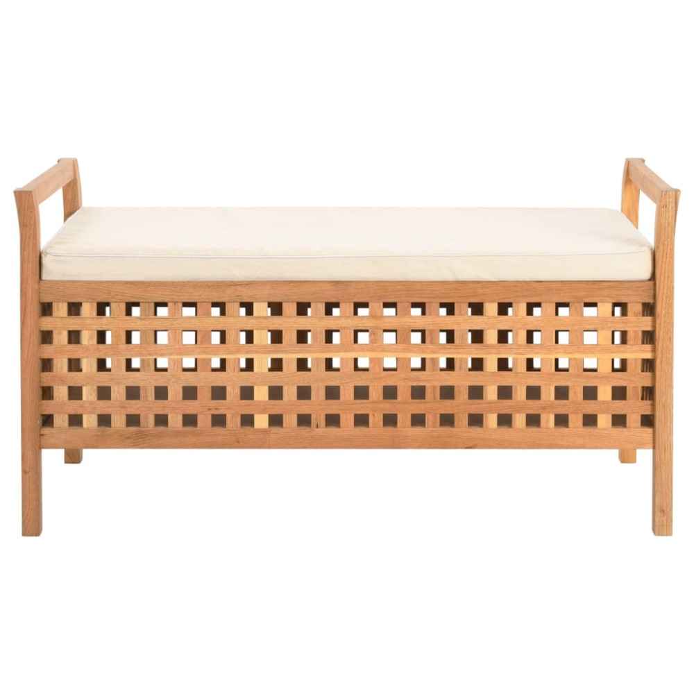 vidaXL Bancă de depozitare, 93 x 49 x 49 cm, lemn masiv de nuc
