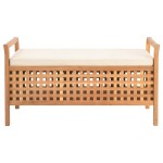 vidaXL Bancă de depozitare, 93 x 49 x 49 cm, lemn masiv de nuc vidaXL Bancă de depozitare, 93 x 49 x 49 cm, lemn masiv de nuc