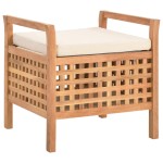 vidaXL Bancă de depozitare, 49x48x49 cm, lemn masiv de nuc vidaXL Bancă de depozitare, 49x48x49 cm, lemn masiv de nuc