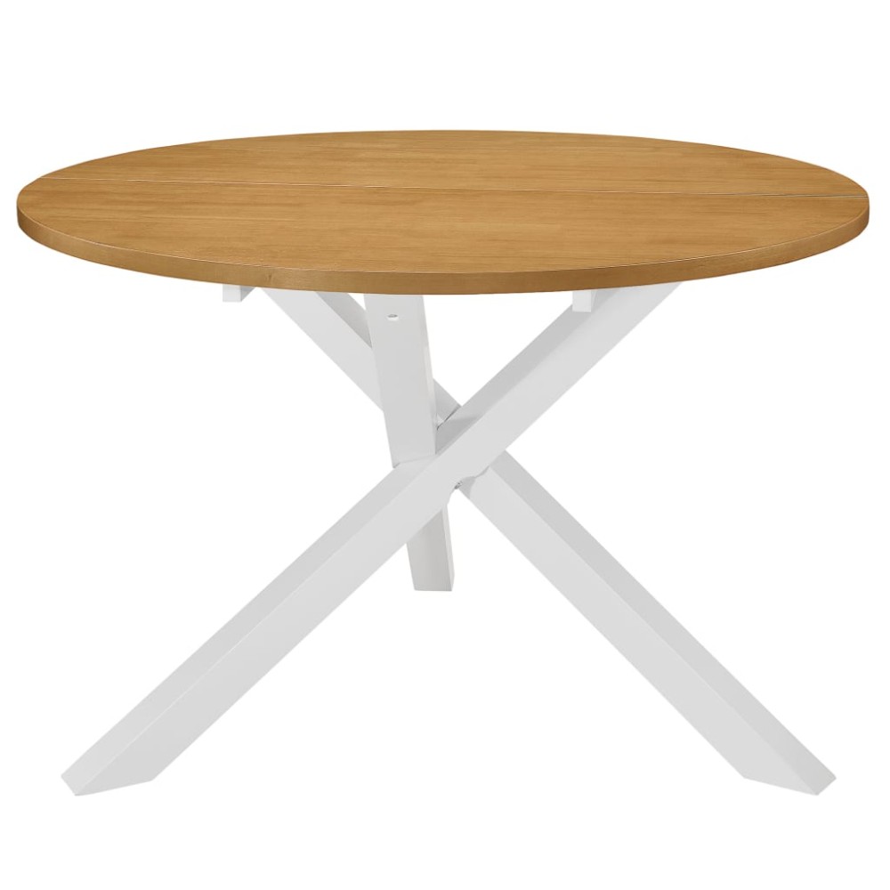 vidaXL Masă de bucătărie, alb, 120 x 75 cm, MDF