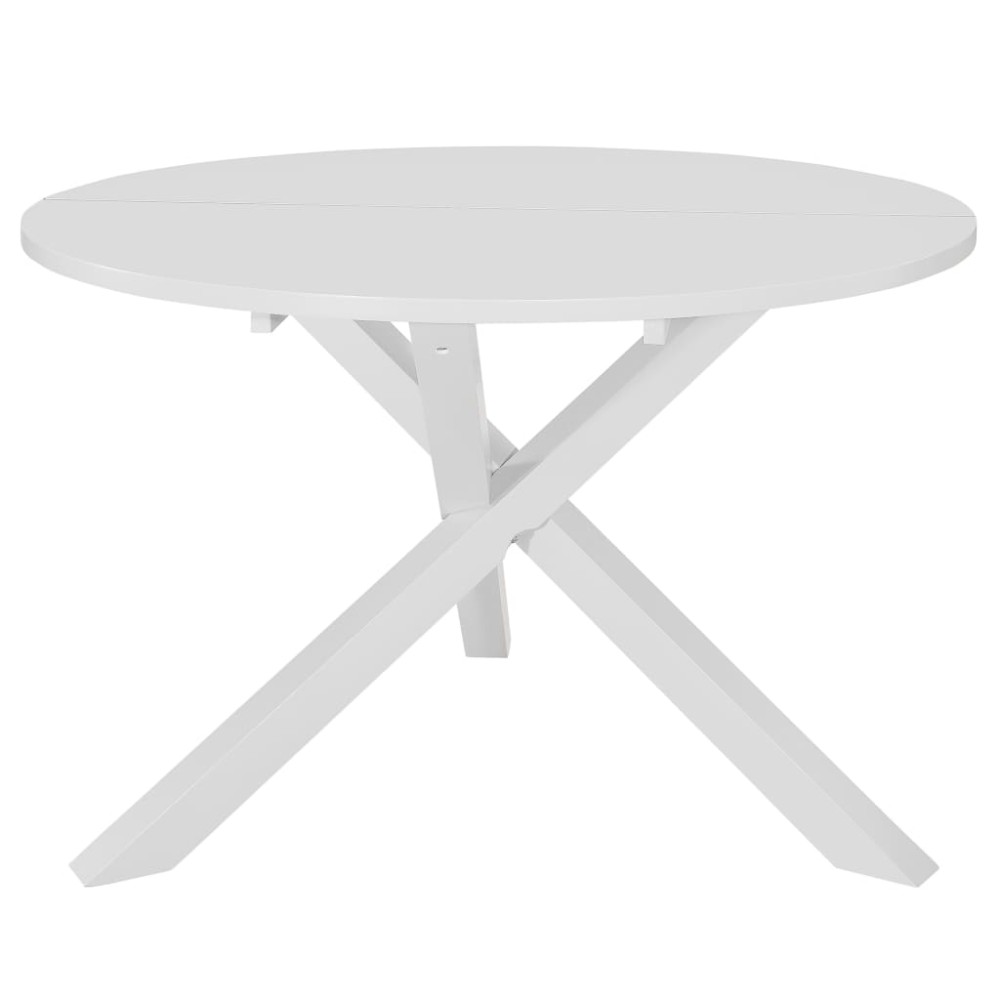 vidaXL Masă de bucătărie, alb, 120 x 75 cm, MDF
