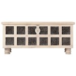 vidaXL Ladă de depozitare, alb, 110x40x45 cm, lemn masiv de acacia vidaXL Ladă de depozitare, alb, 110x40x45 cm, lemn masiv de acacia