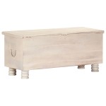vidaXL Ladă de depozitare, alb, 110x40x45 cm, lemn masiv de acacia vidaXL Ladă de depozitare, alb, 110x40x45 cm, lemn masiv de acacia