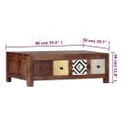 vidaXL Măsuță de cafea, 90 x 50 x 30 cm, lemn masiv de acacia vidaXL Măsuță de cafea, 90 x 50 x 30 cm, lemn masiv de acacia