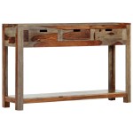 vidaXL Masă consolă cu 3 sertare, 120x30x75 cm, lemn masiv de acacia
