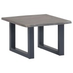 vidaXL Masă cafea, muchii naturale gri, 60x60x40 cm, lemn masiv acacia vidaXL Masă cafea, muchii naturale gri, 60x60x40 cm, lemn masiv acacia