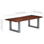 vidaXL Măsuță cafea, muchii naturale, 115x60x40 cm, lemn masiv acacia vidaXL Măsuță cafea, muchii naturale, 115x60x40 cm, lemn masiv acacia