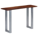 vidaXL Masă consolă, 115x35x76 cm, lemn masiv de acacia și fier vidaXL Masă consolă, 115x35x76 cm, lemn masiv de acacia și fier