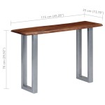 vidaXL Masă consolă, 115x35x76 cm, lemn masiv de acacia și fier vidaXL Masă consolă, 115x35x76 cm, lemn masiv de acacia și fier
