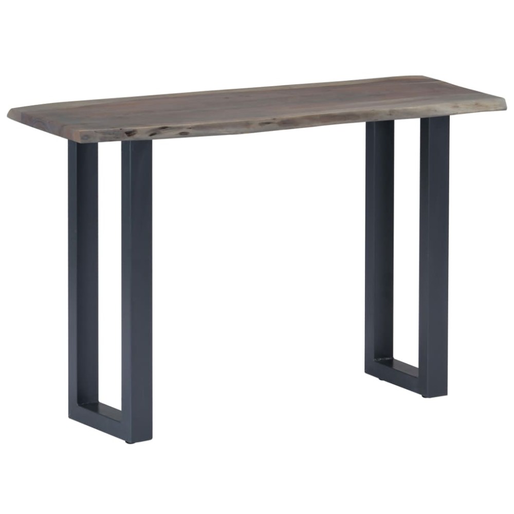 vidaXL Masă consolă, gri, 115x35x76 cm, lemn masiv de acacia și fier