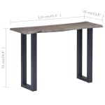 vidaXL Masă consolă, gri, 115x35x76 cm, lemn masiv de acacia și fier