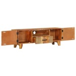 vidaXL Comodă TV sculptată manual, 120x30x40 cm, lemn masiv reciclat