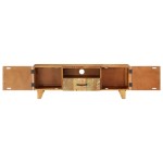 vidaXL Comodă TV sculptată manual, 120x30x40 cm, lemn masiv reciclat