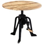 vidaXL Masă laterală, 60 x (46-63) cm, lemn masiv de mango și fontă vidaXL Masă laterală, 60 x (46-63) cm, lemn masiv de mango și fontă
