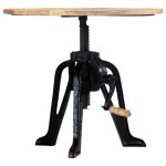 vidaXL Masă laterală, 60 x (46-63) cm, lemn masiv de mango și fontă vidaXL Masă laterală, 60 x (46-63) cm, lemn masiv de mango și fontă