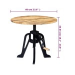 vidaXL Masă laterală, 60 x (46-63) cm, lemn masiv de mango și fontă vidaXL Masă laterală, 60 x (46-63) cm, lemn masiv de mango și fontă