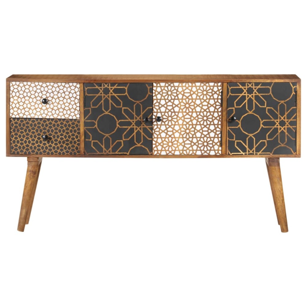 vidaXL Dulap, model imprimat, 130 x 30 x 70 cm, lemn masiv de mango
