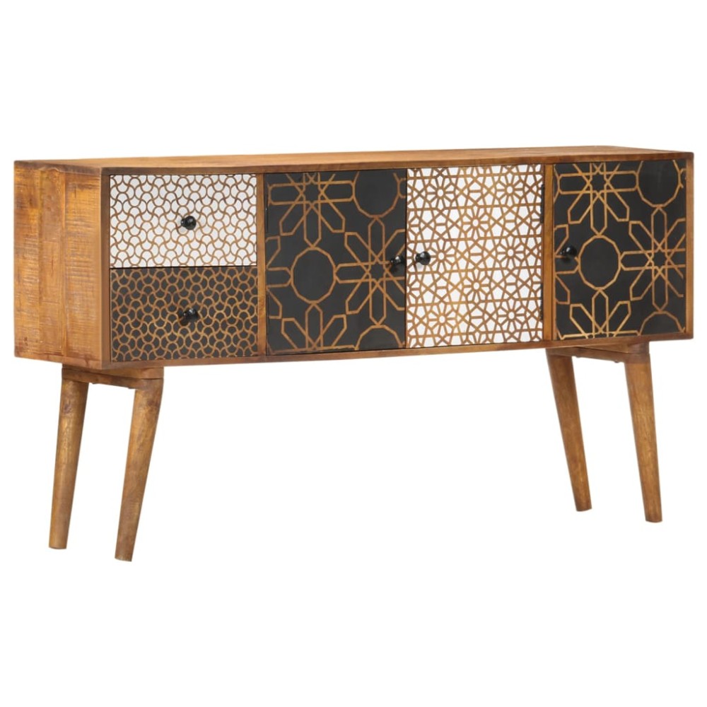 vidaXL Dulap, model imprimat, 130 x 30 x 70 cm, lemn masiv de mango