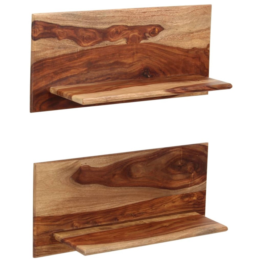 vidaXL Rafturi de perete, 2 buc., 58x26x20 cm, lemn masiv de acacia