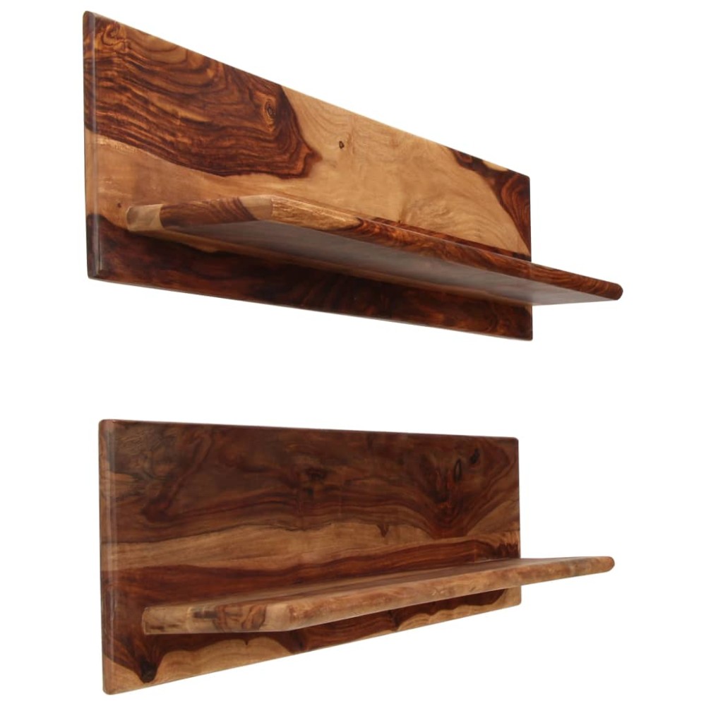 vidaXL Rafturi de perete, 2 buc., 118x26x20 cm, lemn masiv de acacia