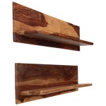 vidaXL Rafturi de perete, 2 buc., 118x26x20 cm, lemn masiv de acacia vidaXL Rafturi de perete, 2 buc., 118x26x20 cm, lemn masiv de acacia