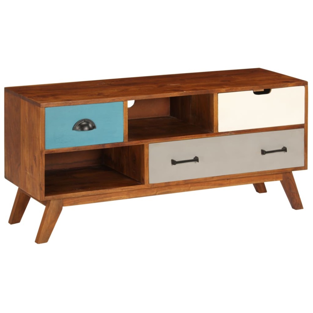 vidaXL Comodă TV cu 3 sertare, 110x35x50 cm, lemn masiv acacia