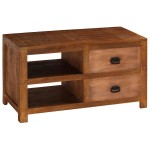 vidaXL Măsuță de cafea cu 2 sertare, 90x40x50 cm, lemn masiv de mango vidaXL Măsuță de cafea cu 2 sertare, 90x40x50 cm, lemn masiv de mango