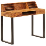 vidaXL Birou, 110x50x94 cm, lemn masiv de acacia și oțel vidaXL Birou, 110x50x94 cm, lemn masiv de acacia și oțel