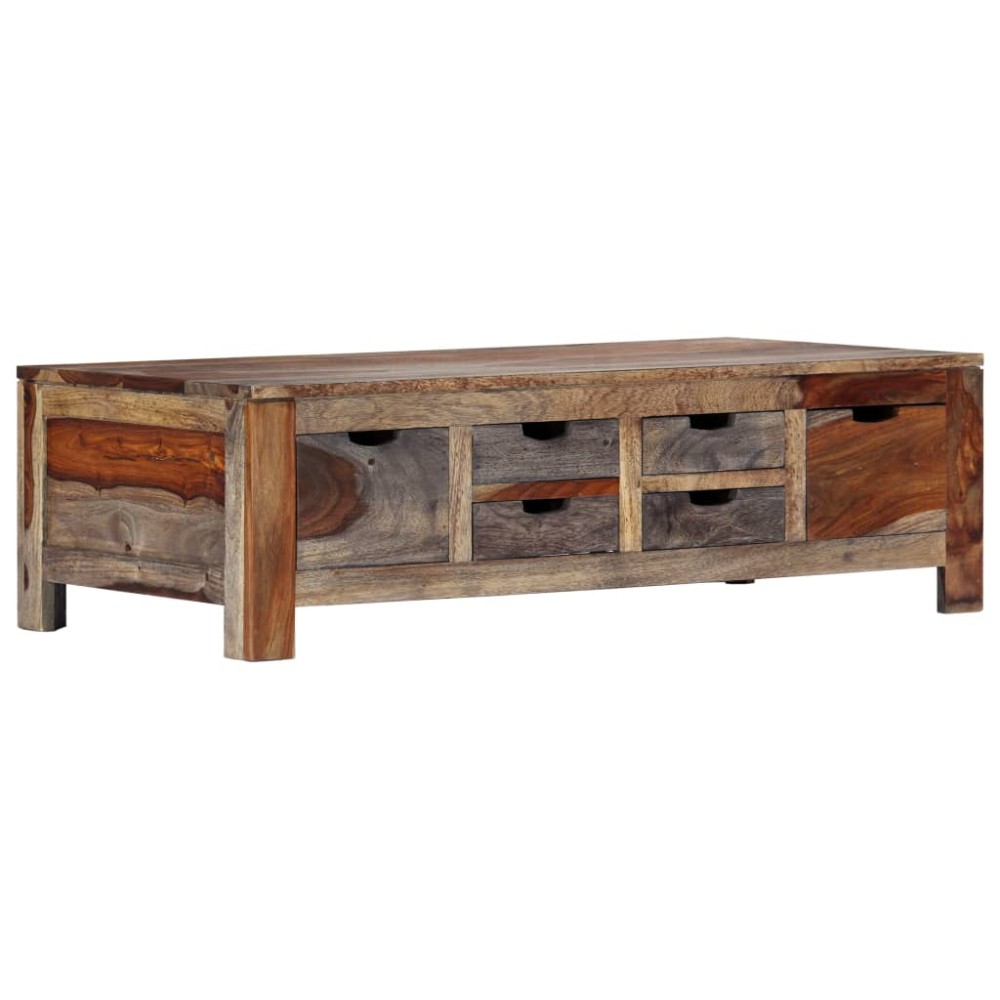 vidaXL Măsuță de cafea, gri, 100x50x30 cm, lemn masiv de acacia