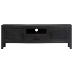 vidaXL Comodă TV, negru, 118 x 30 x 40 cm, lemn masiv de mango vidaXL Comodă TV, negru, 118 x 30 x 40 cm, lemn masiv de mango