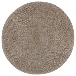 vidaXL Taburet lucrat manual, gri deschis, 45 x 30 cm, iută