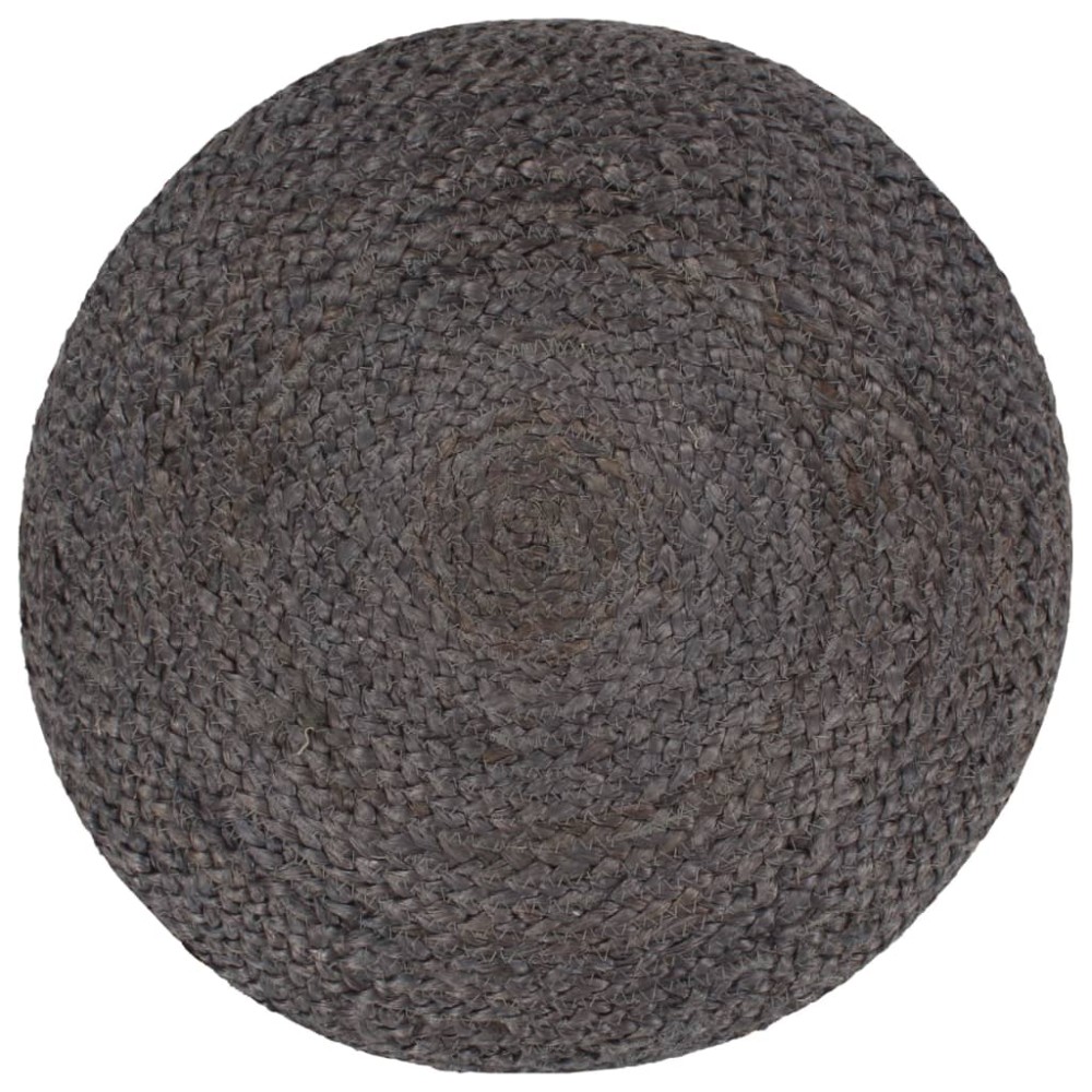 vidaXL Taburet lucrat manual, gri închis, 45x30 cm, iută
