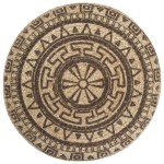 vidaXL Taburet lucrat manual, maro, 45 x 30 cm, iută