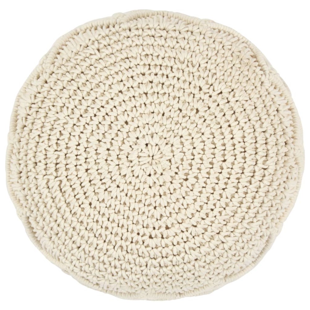vidaXL Taburet puf macrame lucrat manual, 45 x 30 cm, bumbac