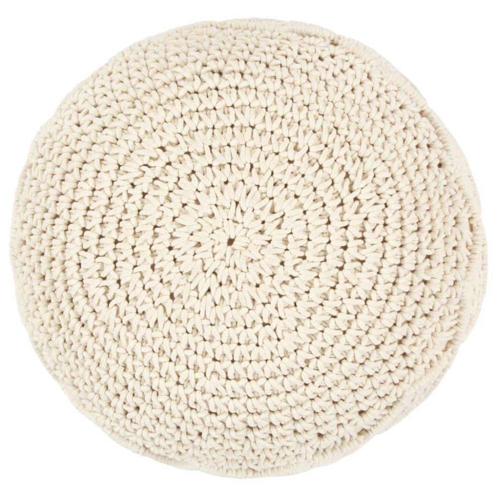 vidaXL Taburet puf macrame lucrat manual, 45 x 30 cm, bumbac
